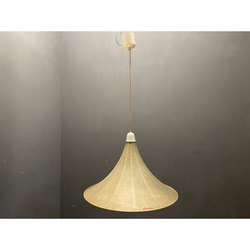 Italian vintage Cocoon pendant lamp by Castiglioni Brothers for Flos, 1970s