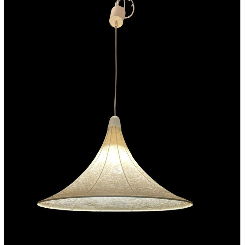 Lámpara de suspensión italiana de época Cocoon de los hermanos Castiglioni para Flos, 1970