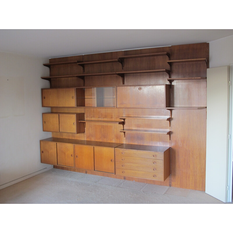 Mid century modular storage system in teak, Poul CADOVIUS - 1960s