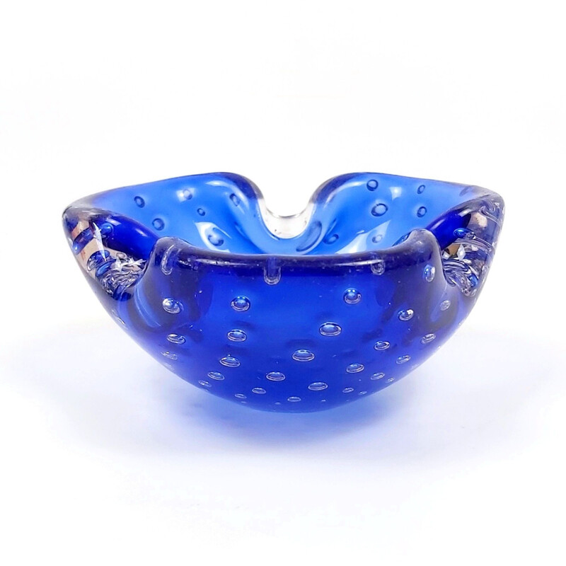 Vintage Bullicante Murano glass ashtray by Barovier & Toso, Italy 1960s