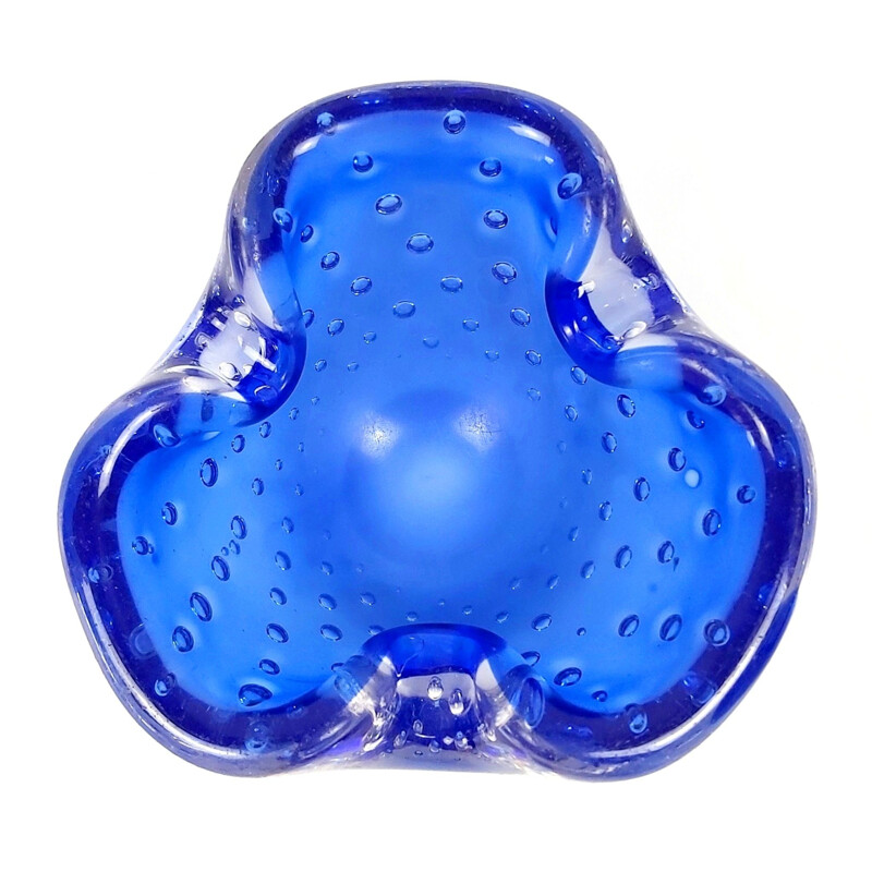 Cenicero vintage de cristal de Murano Bullicante de Barovier