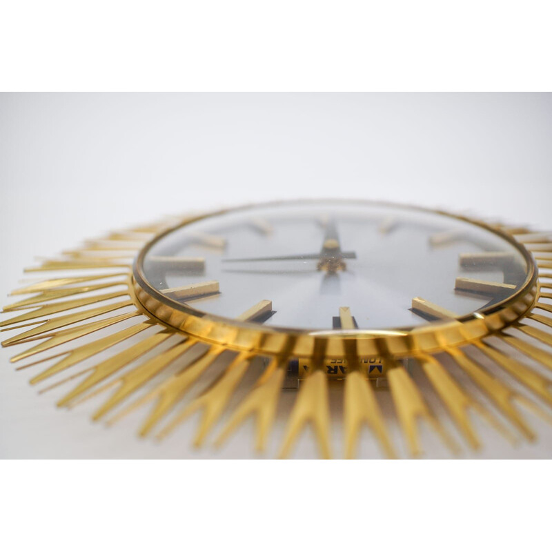 Vintage brass wall clock, 1960s