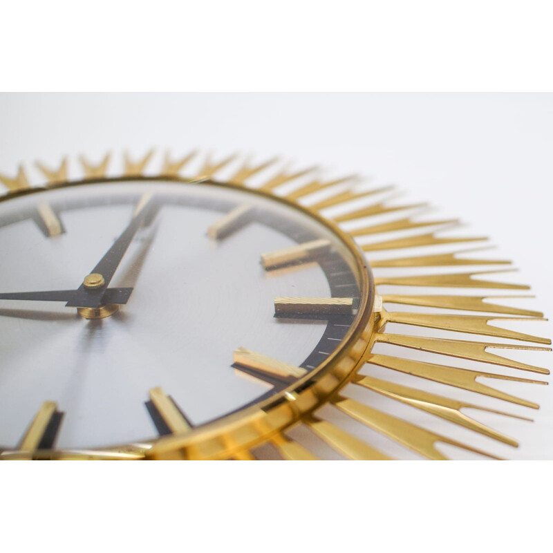 Vintage brass wall clock, 1960s