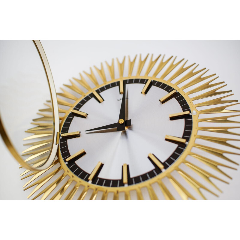 Vintage brass wall clock, 1960s