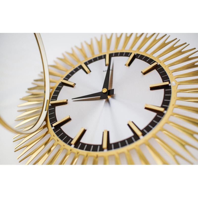 Vintage brass wall clock, 1960s