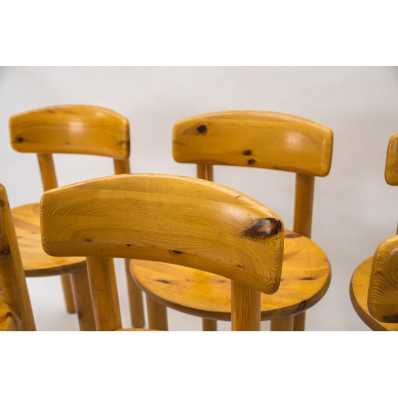 Juego de 6 sillas vintage de pino de Rainer Daumiller, 1970