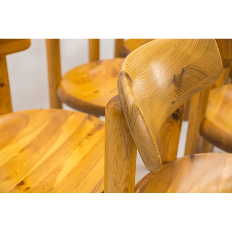 Set of 6 vintage pine chairs by Rainer Daumiller, 1970