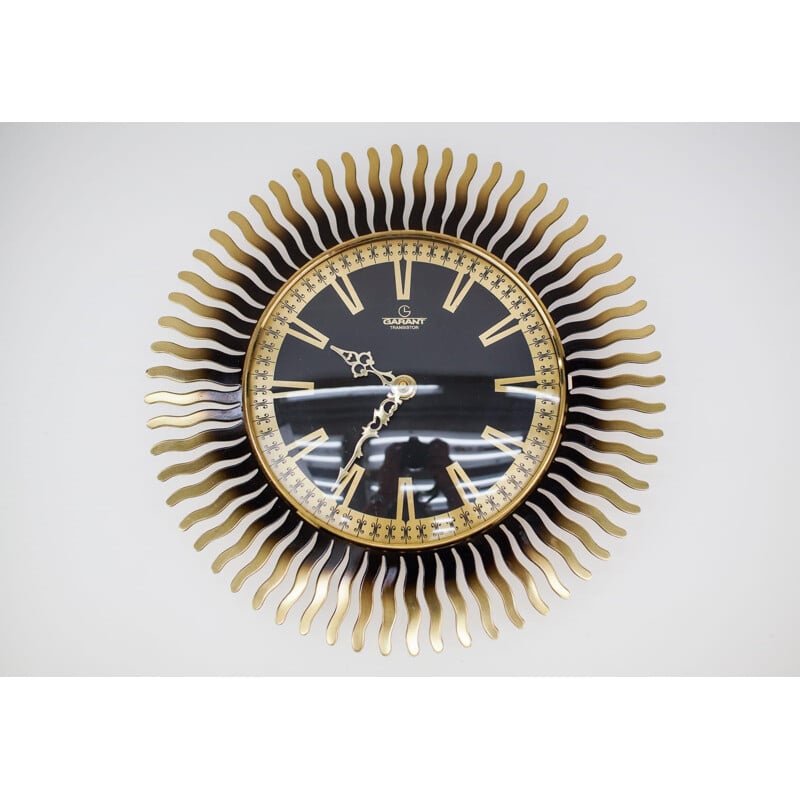 Horloge vintage allemande en laiton, 1960