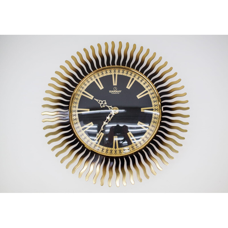 Vintage German brass clock, 1960s