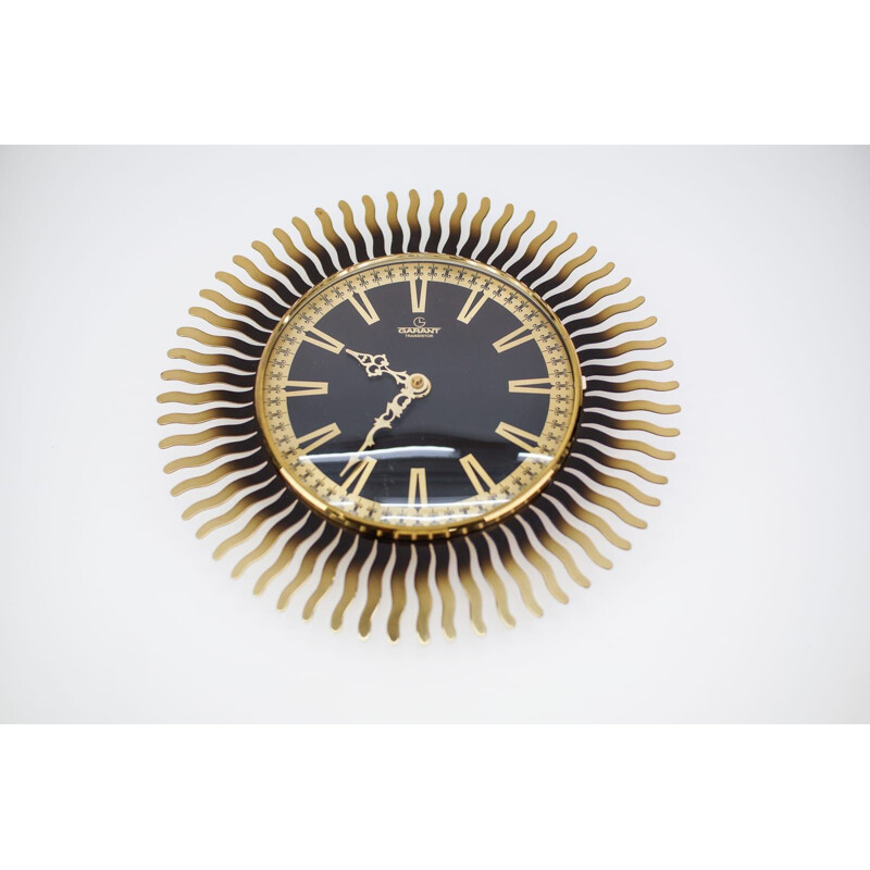 Vintage German brass clock, 1960s