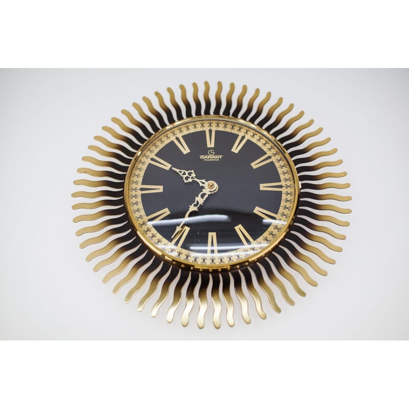 Horloge vintage allemande en laiton, 1960