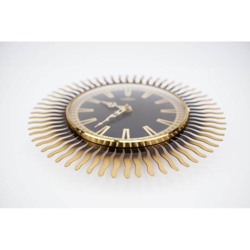 Vintage German brass clock, 1960s