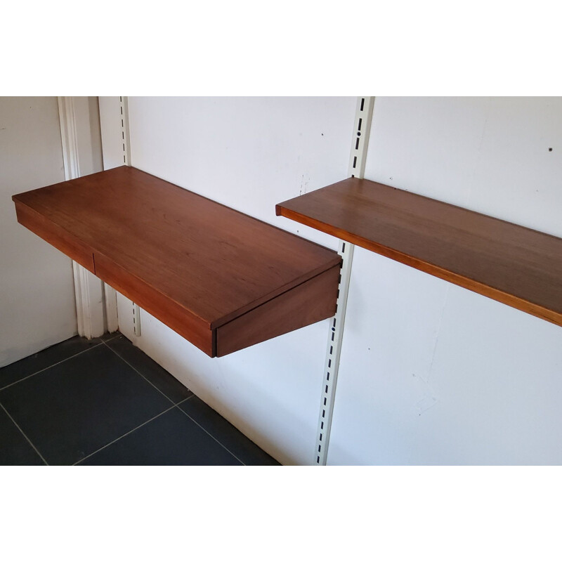 Vintage modular wall shelf by Kai Kristiansen for Fm Møbler, 1960