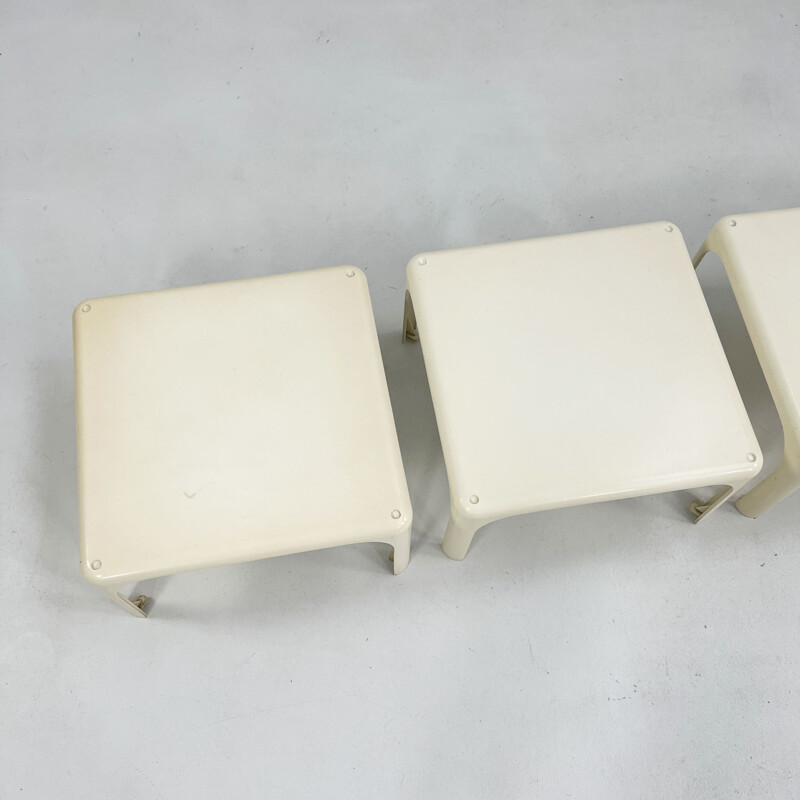 Set of 4 vintage Demetrio 45 side tables by Vico Magistretti for Artemide, 1960s