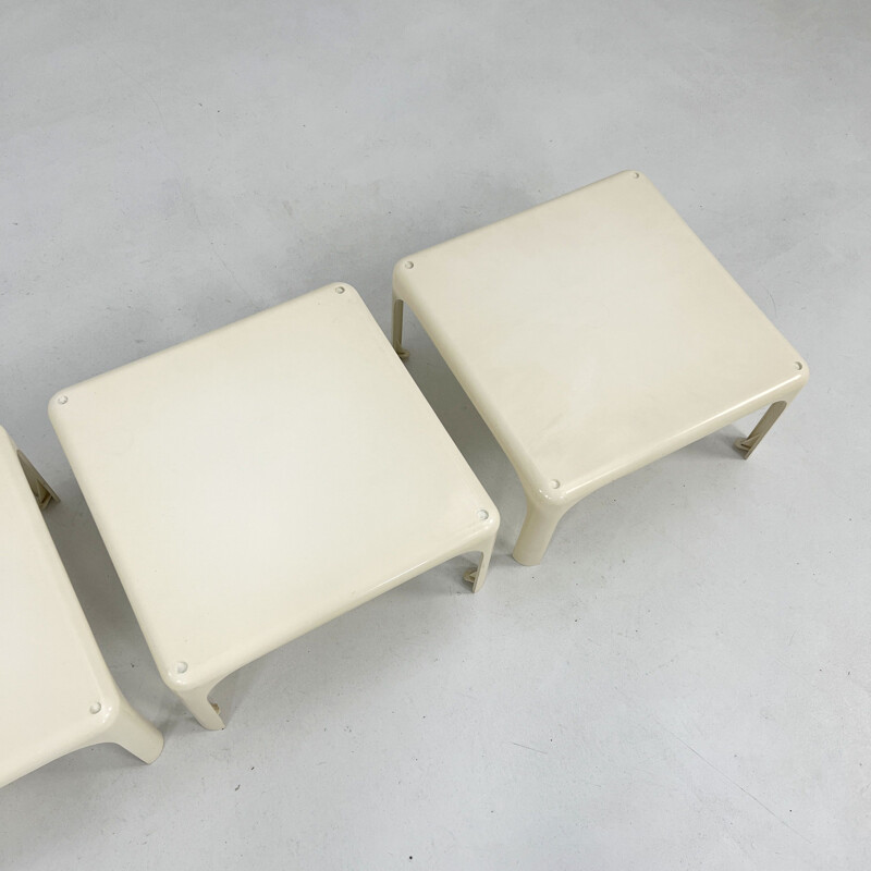 Set of 4 vintage Demetrio 45 side tables by Vico Magistretti for Artemide, 1960s