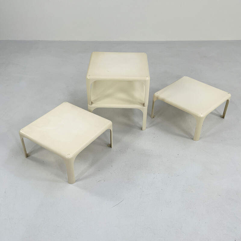 Set of 4 vintage Demetrio 45 side tables by Vico Magistretti for Artemide, 1960s