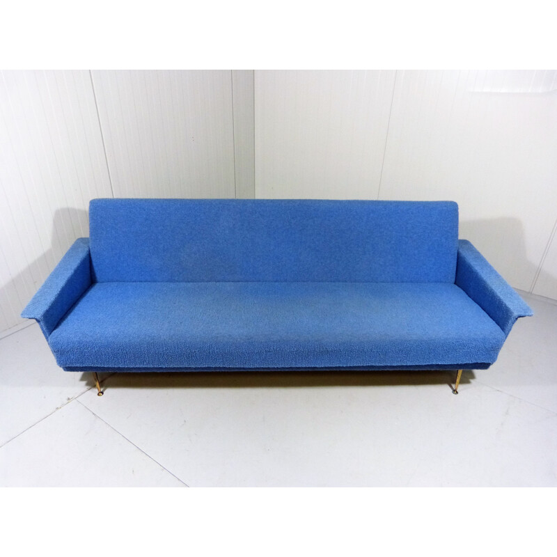 Canapé convertible en tissu bleu - 1950