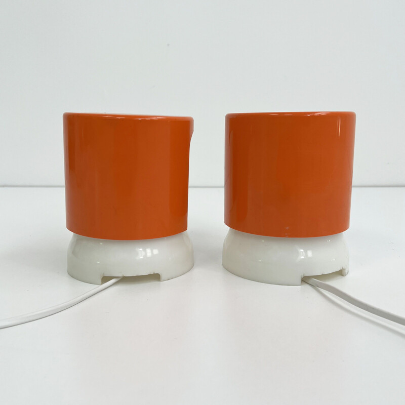 Pair of vintage Kd24 lamps by Joe Colombo for Kartell, 1960s