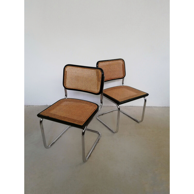 Cadeira cantilever metálica Vintage, Itália 1970