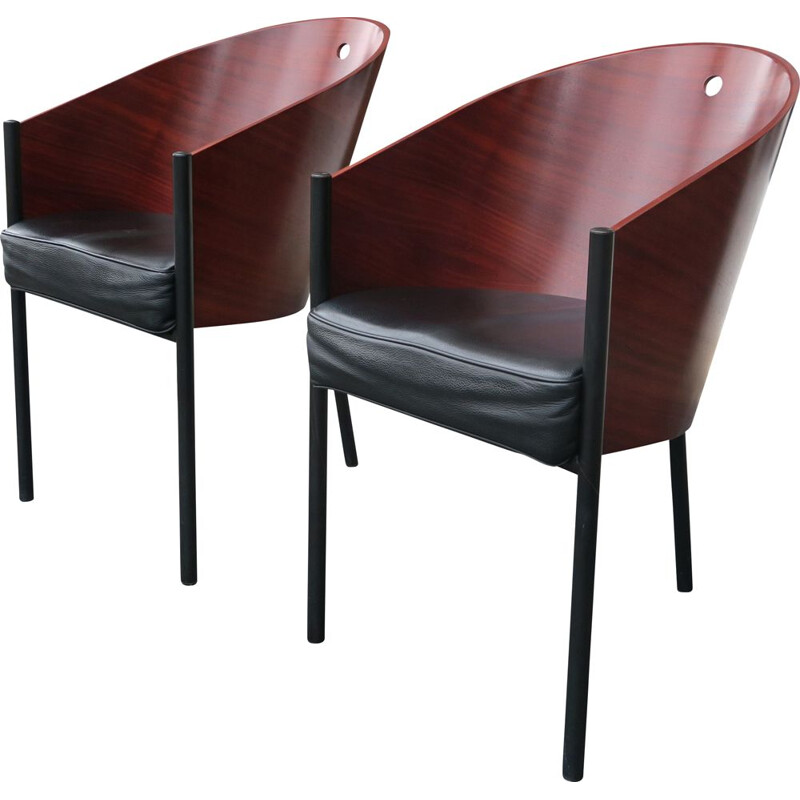 Paire de chaises vintage "Costes" par Philippe Starck pour Steelform, Italie