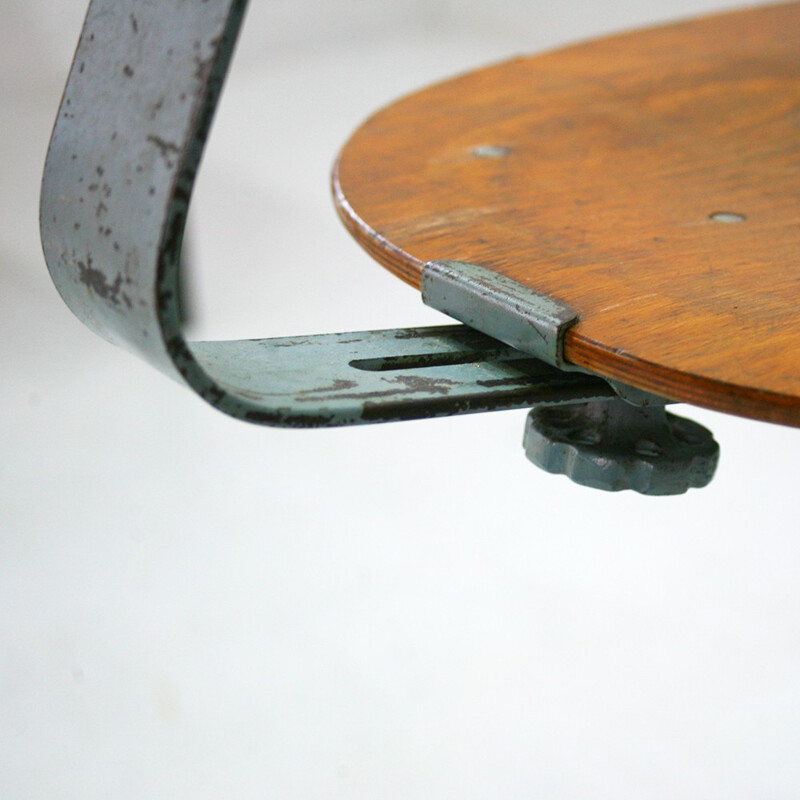 Vintage industrial height-adjustable chair - 1950s