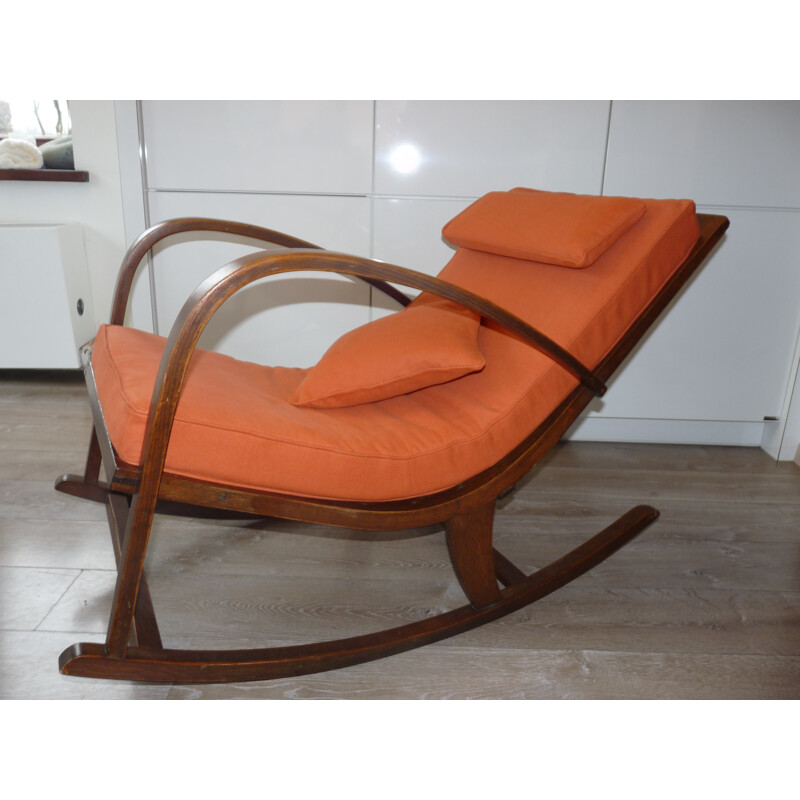 Mid century re-upholstered rocking chair - 1950s