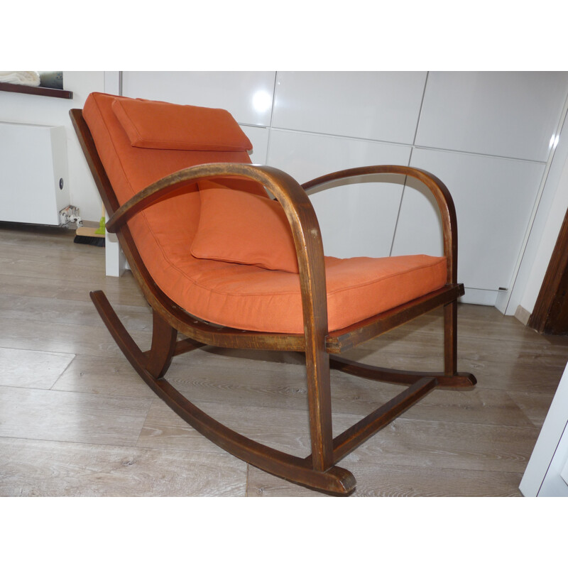 Mid century re-upholstered rocking chair - 1950s