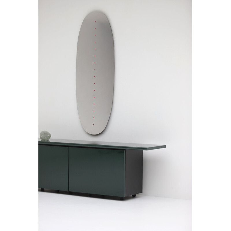 Vintage green lacquered Sheraton sideboard by Giotto Stoppino for Acerbis, 1977