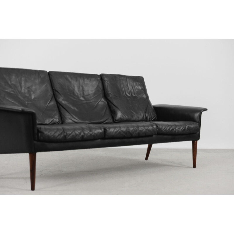 Vintage Scandinavian leather sofa 265 by H.W. Klein for Bramin, 1960s