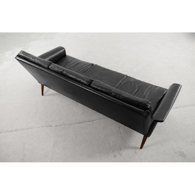 Vintage Scandinavian leather sofa 265 by H.W. Klein for Bramin, 1960s