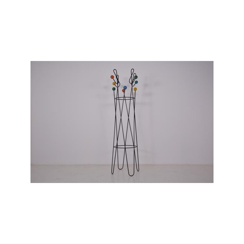 Coat rack "Clé de sol" in metal, Roger FERAUD - 1950s