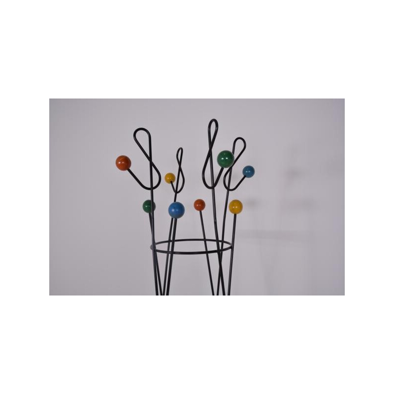 Coat rack "Clé de sol" in metal, Roger FERAUD - 1950s