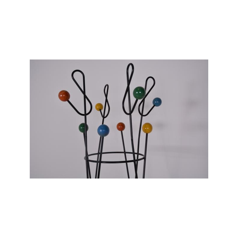 Coat rack "Clé de sol" in metal, Roger FERAUD - 1950s