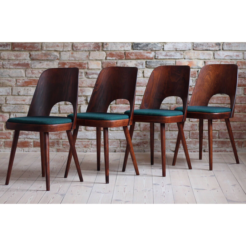 Ensemble de 4 chaises vintage en tissu Kvadrat par Oswald Haerdtl, 1950