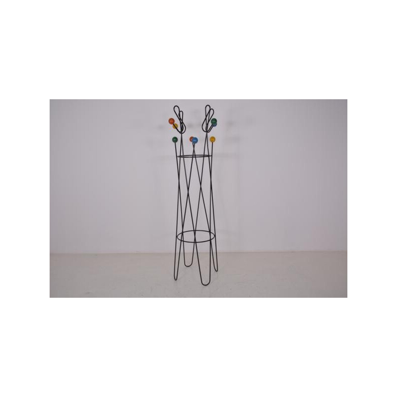 Coat rack "Clé de sol" in metal, Roger FERAUD - 1950s