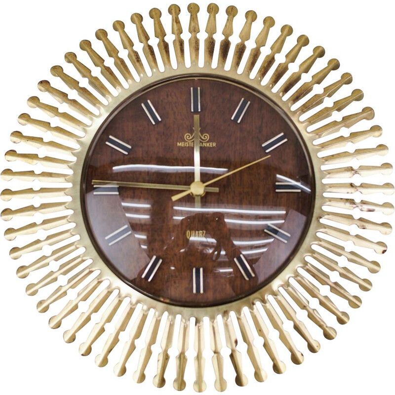 Vintage-Uhr in Laiton von Meister Anker, 1960
