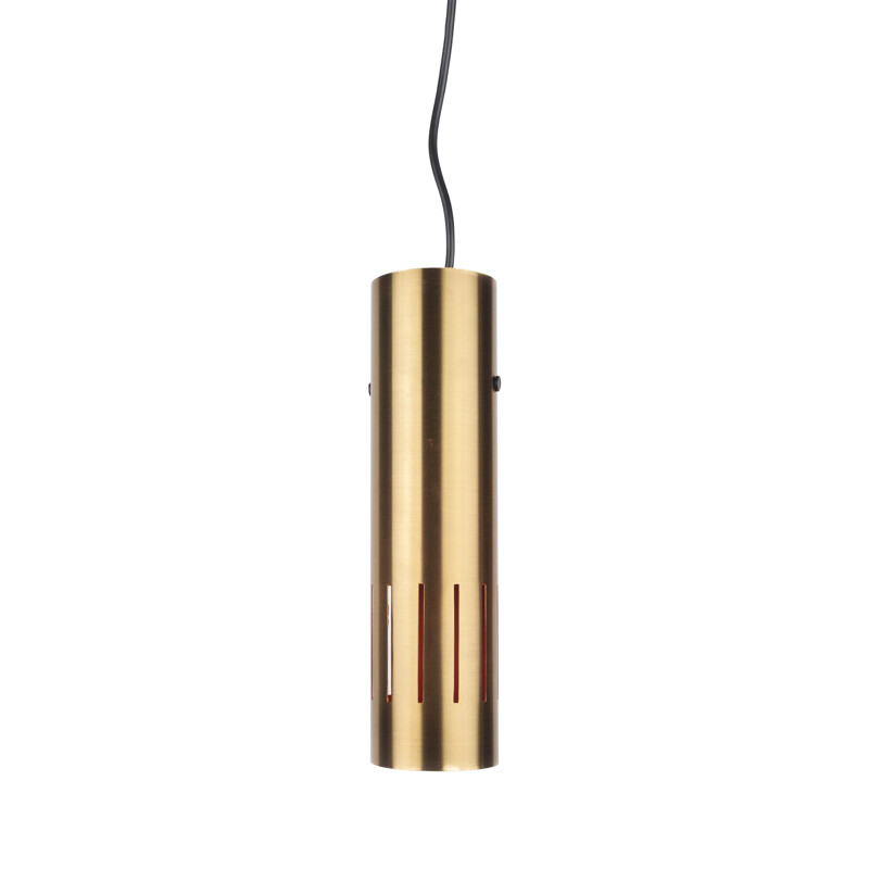 Danish vintage pendant lamp Trombone by Jo Hammerborg for Lyskaer, 1960s