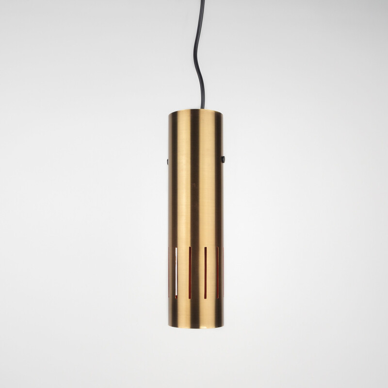 Danish vintage pendant lamp Trombone by Jo Hammerborg for Lyskaer, 1960s