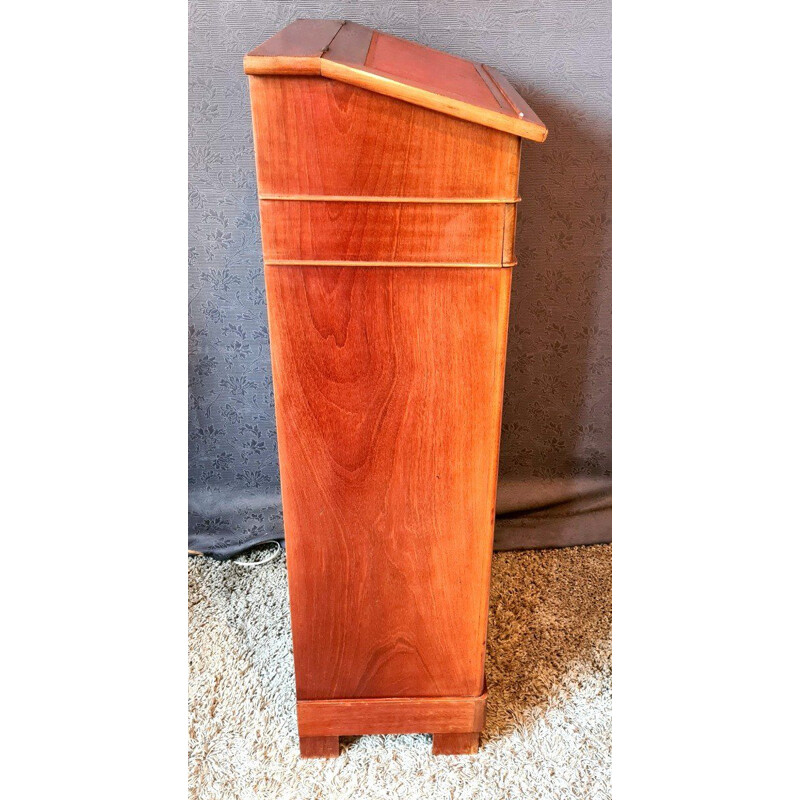 Vintage mahogany box maker with leather front
