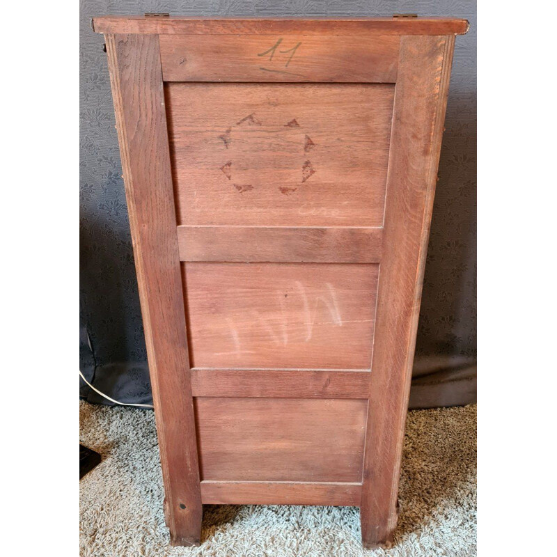 Vintage mahogany box maker with leather front