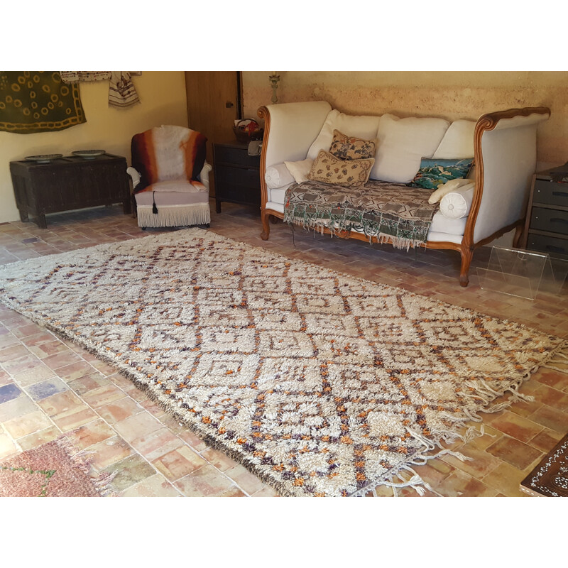 Huge vintage Beni Ouarain rug in wool - 1950s