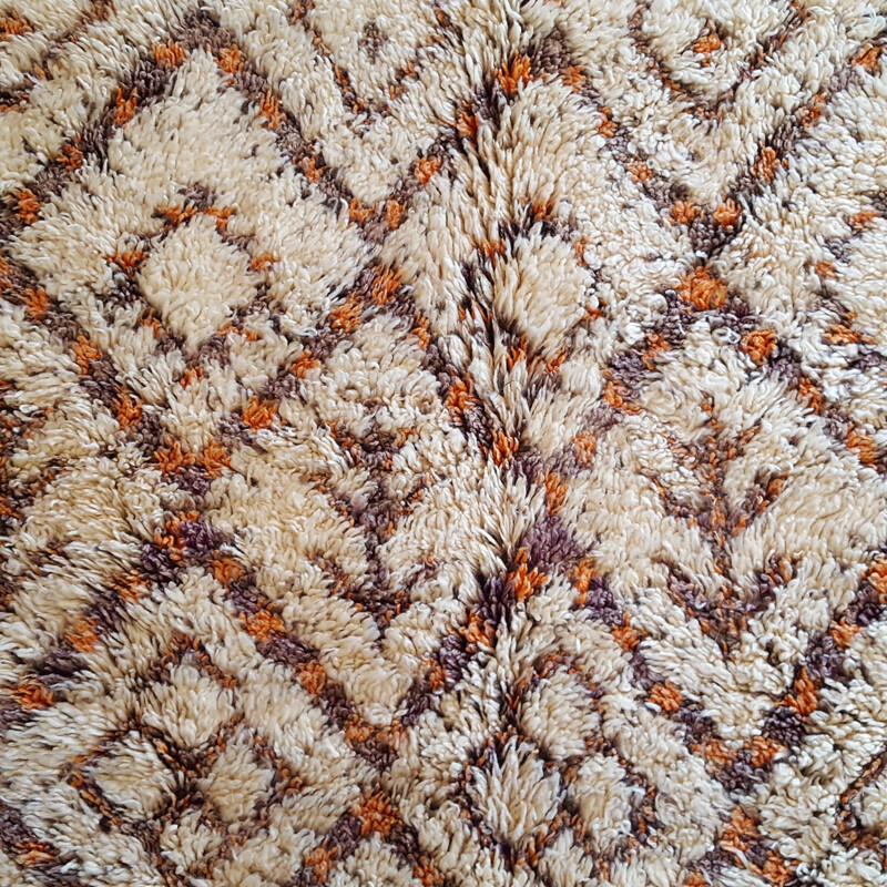 Immense tapis Beni Ouarain vintage en laine - 1950
