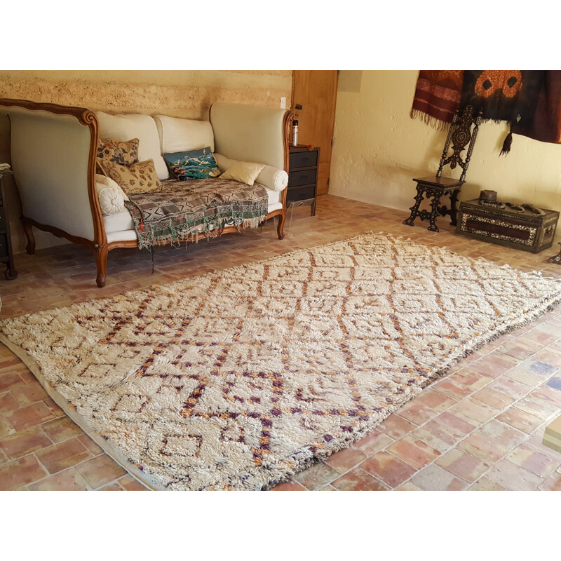 Huge vintage Beni Ouarain rug in wool - 1950s