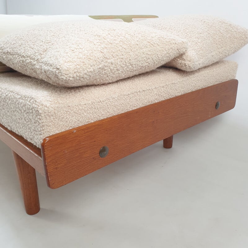 Poltrona reclinabile vintage in teak, Paesi Bassi 1960