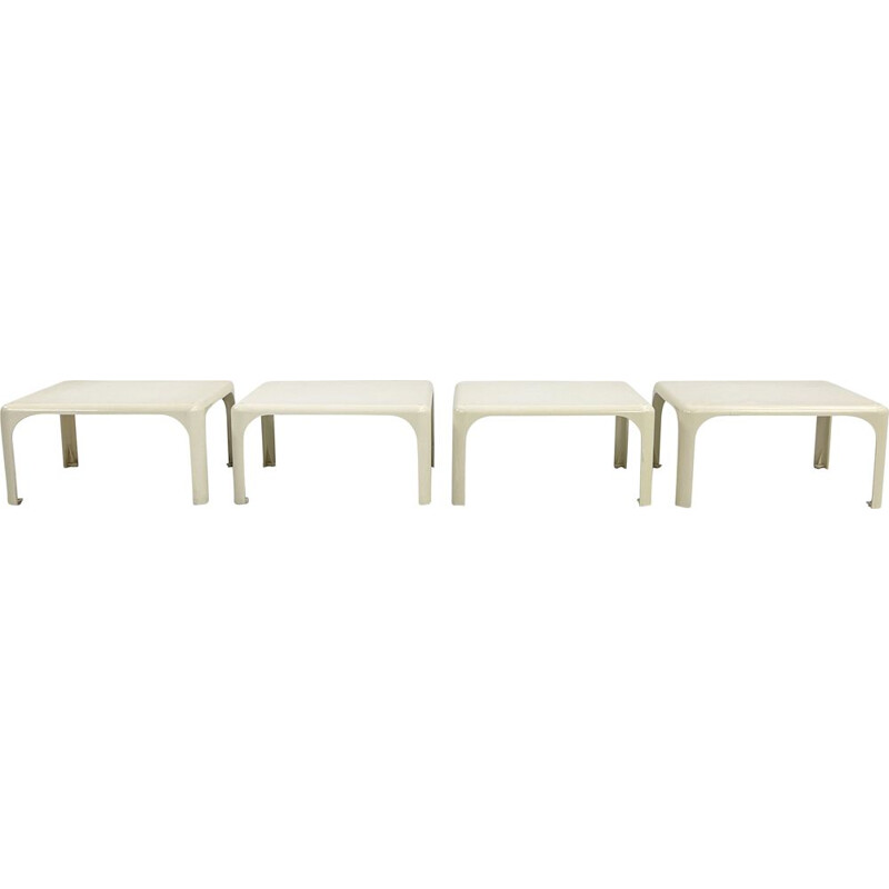 Set of 4 vintage Demetrio 45 side tables by Vico Magistretti for Artemide, 1960s