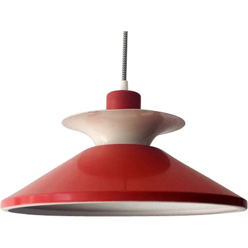 Vintage metal pendant lamp, Denmark 1970s