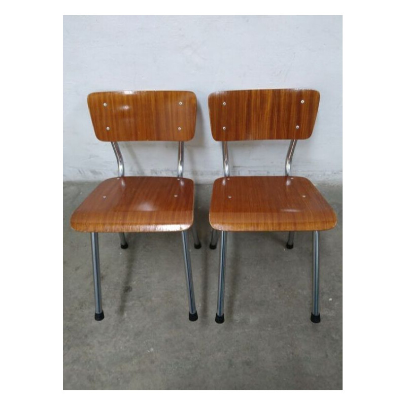 Paire de chaises vintage en acier par Pagholz