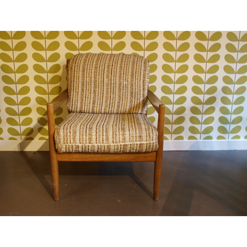 Pair of yellow Danish armchairs - 1960s