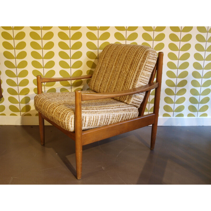 Pair of yellow Danish armchairs - 1960s