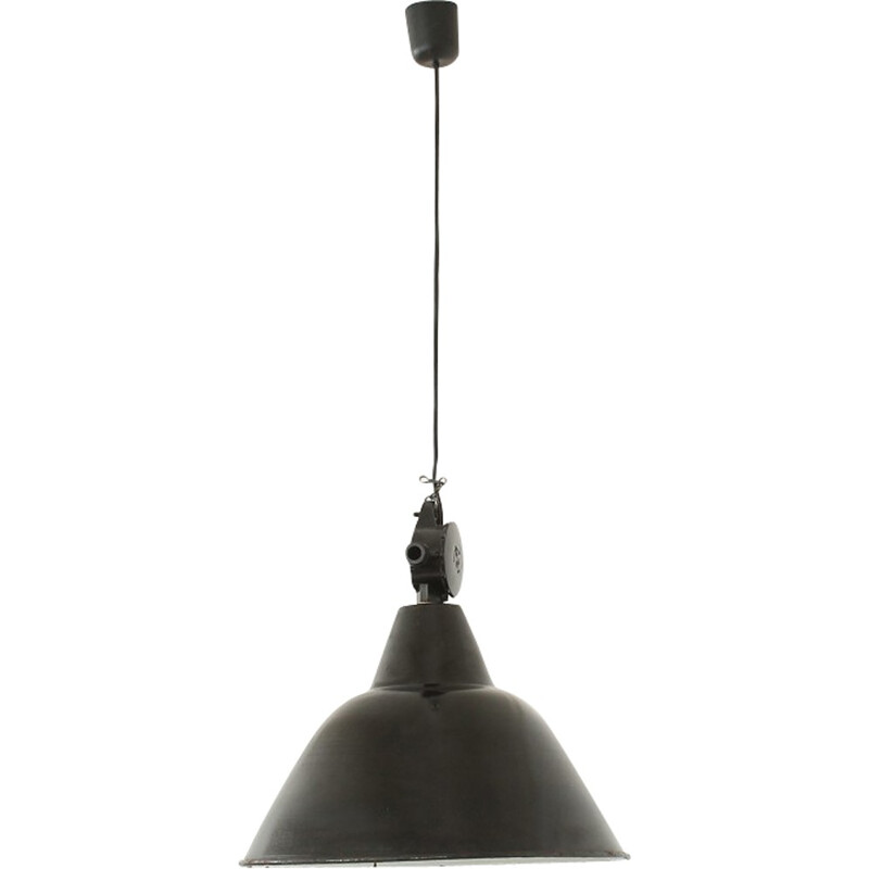 Enameled Industrial pendant lamp - 1930s